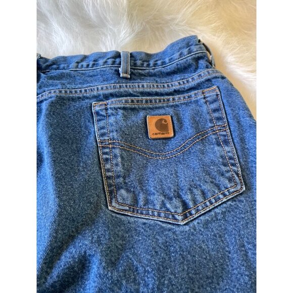 Carhartt Mens Blue Denim Jeans 42x34 Relaxed Fit 100% Cotton Straight Leg - Picture 5 of 8